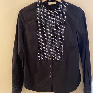 Paul Smith ‘Paul’ Banded Collar Ladies Shirt - Navy - IT 40